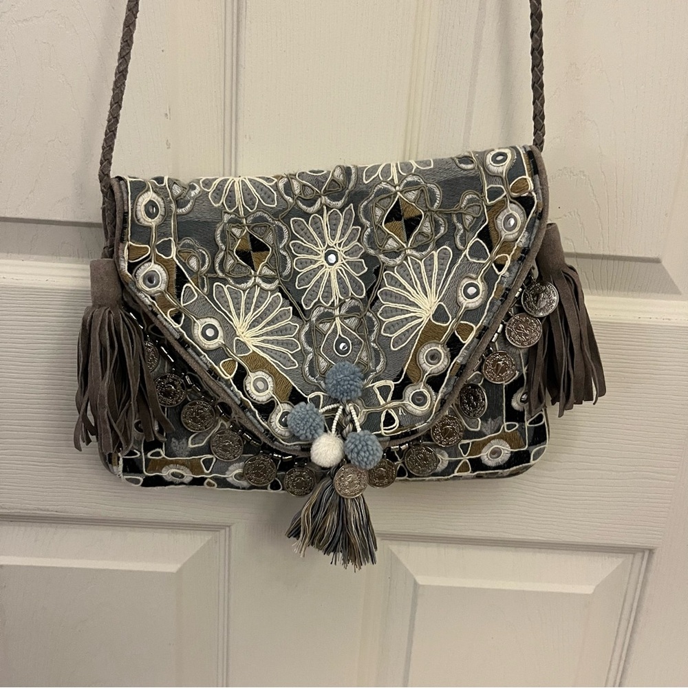 Hippie Anthropologie IbBan Neutral Embroidered